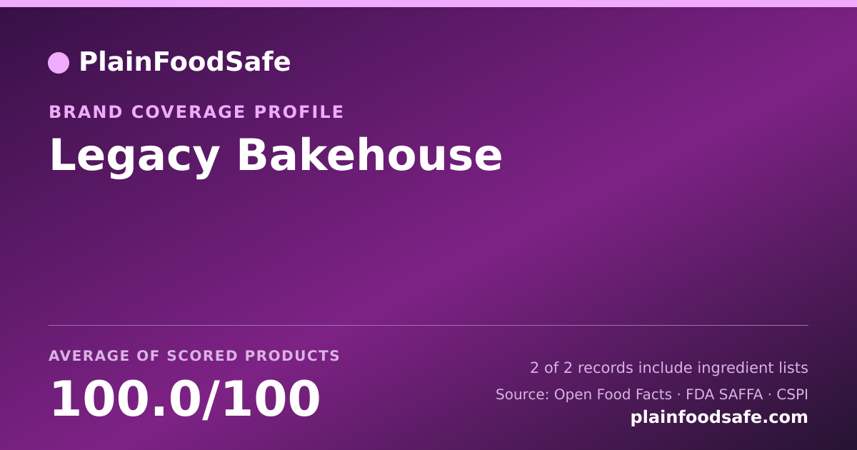 Share card for Legacy Bakehouse Food Safety Profile