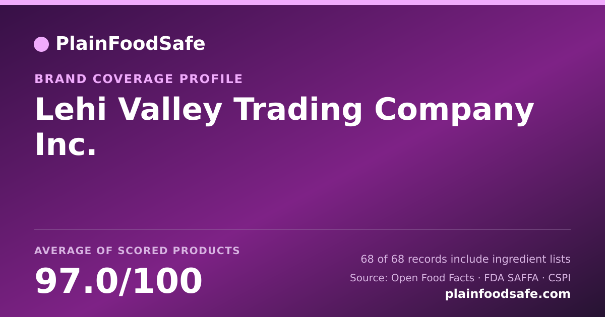 Share card for Lehi Valley Trading Company  Inc. Food Safety Profile