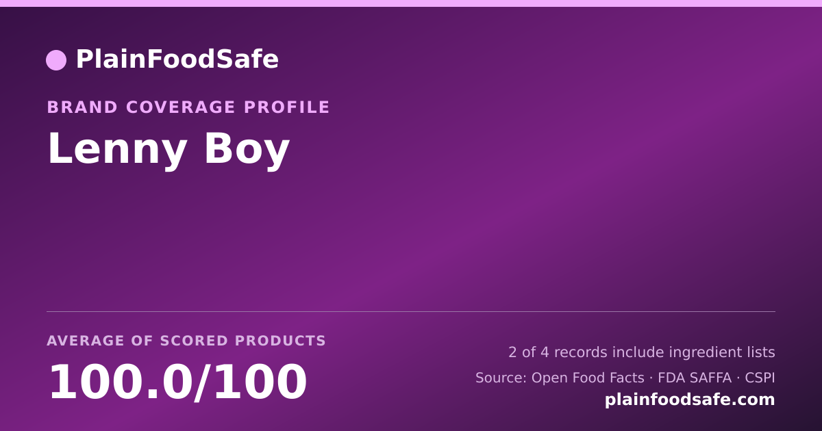 Share card for Lenny Boy Food Safety Profile