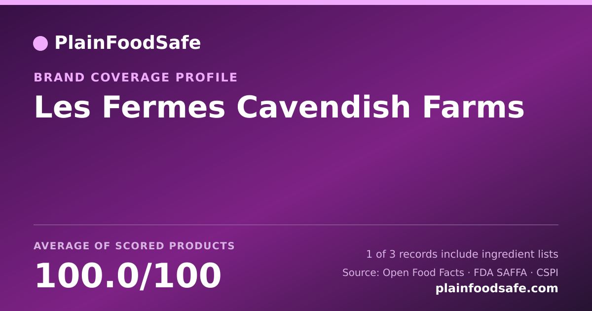 Share card for Les Fermes Cavendish Farms Food Safety Profile