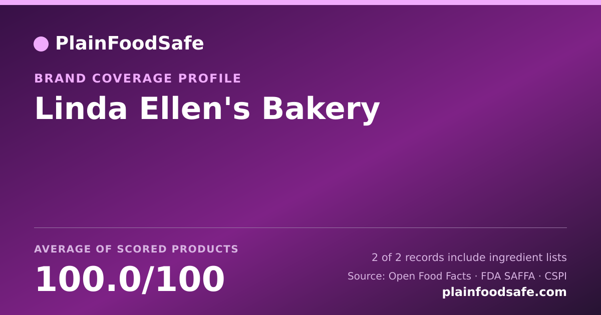 Share card for Linda Ellen's Bakery Food Safety Profile