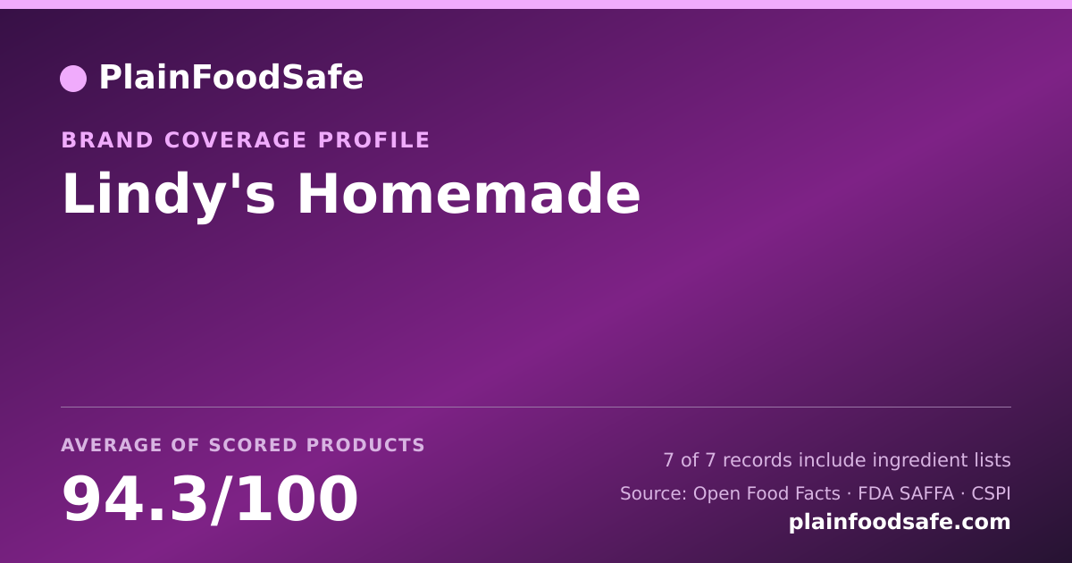 Share card for Lindy's Homemade Food Safety Profile