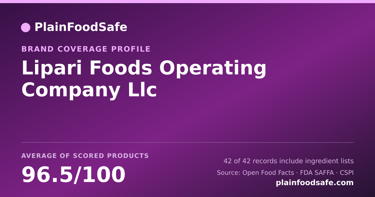 Share card for Lipari Foods Operating Company  Llc Food Safety Profile