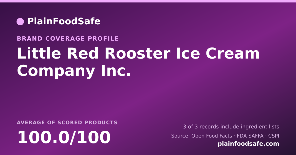 Share card for Little Red Rooster Ice Cream Company  Inc. Food Safety Profile