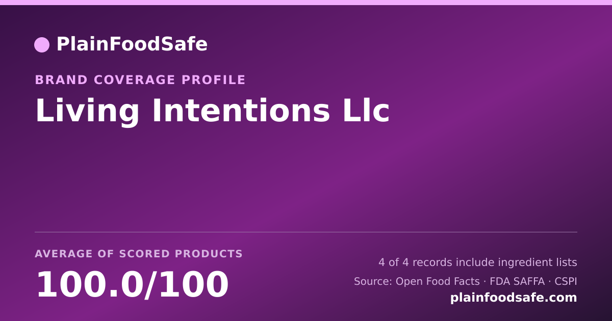 Share card for Living Intentions  Llc Food Safety Profile