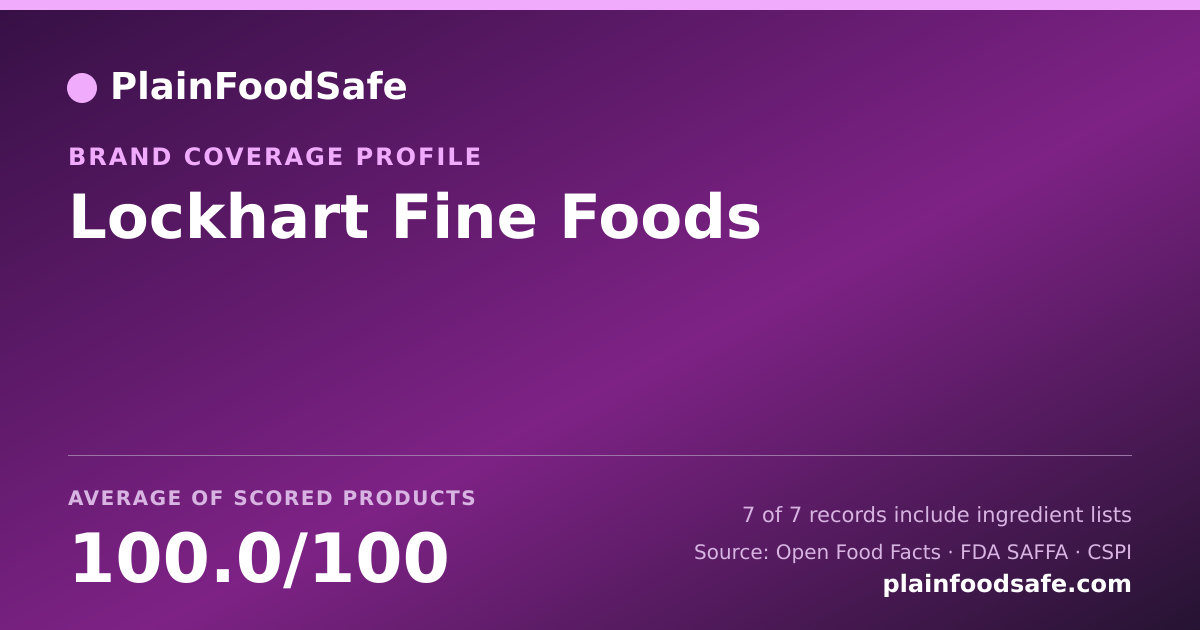 Share card for Lockhart Fine Foods Food Safety Profile