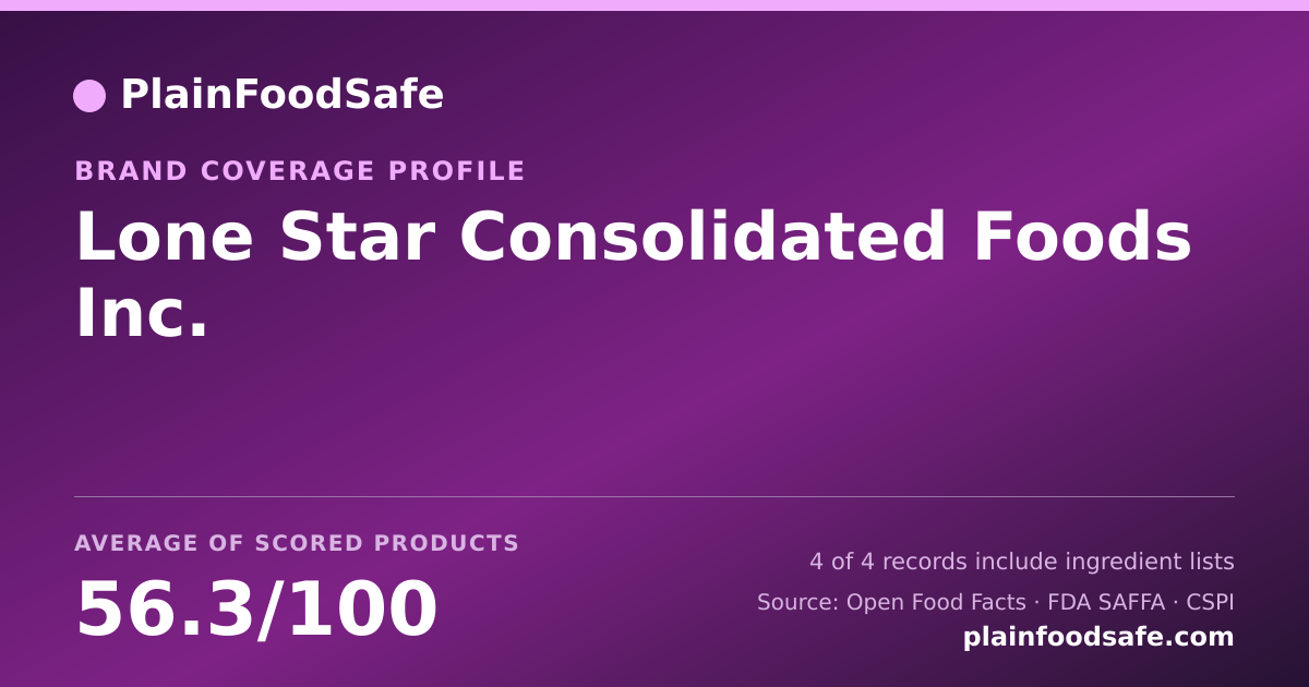 Share card for Lone Star Consolidated Foods  Inc. Food Safety Profile