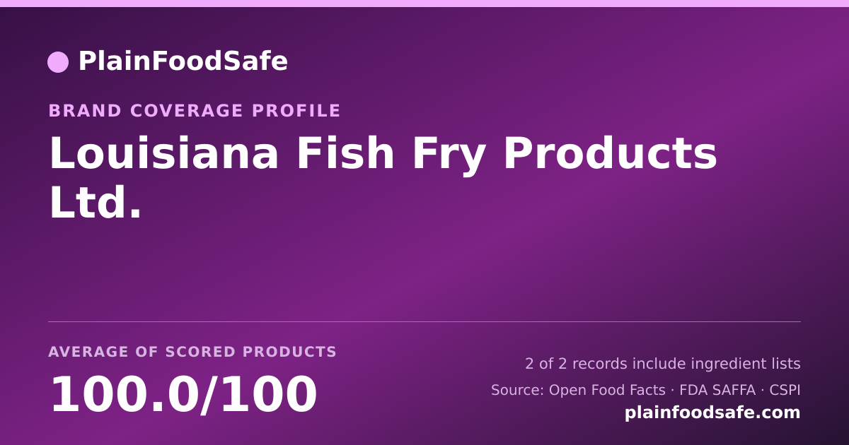 Share card for Louisiana Fish Fry Products  Ltd. Food Safety Profile