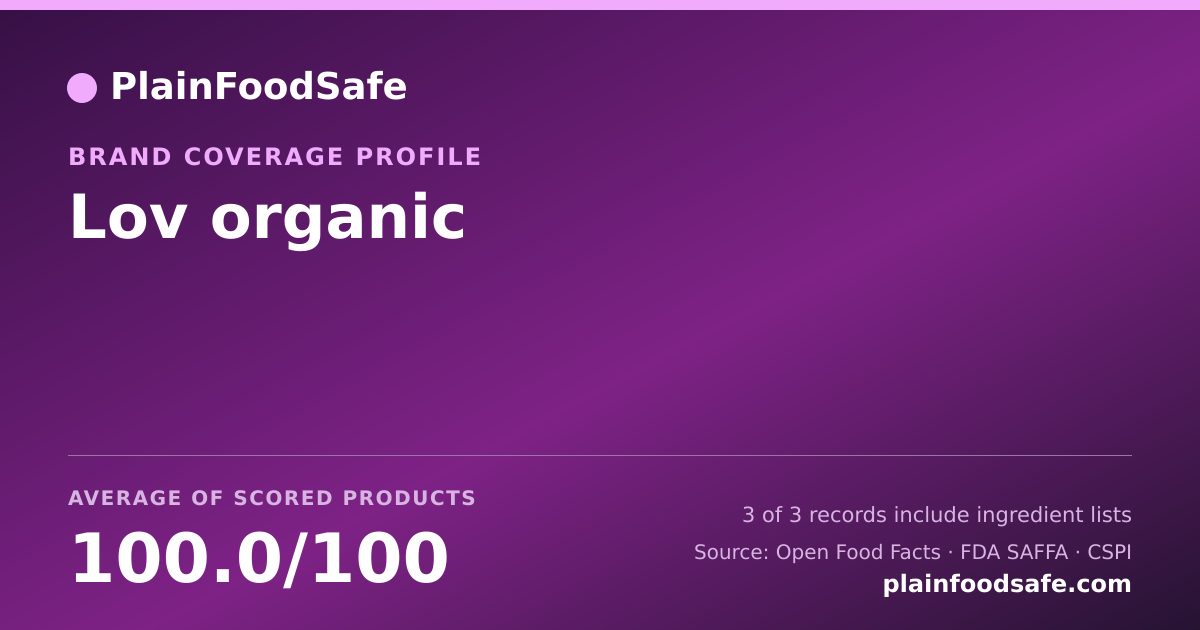 Share card for Lov organic Food Safety Profile