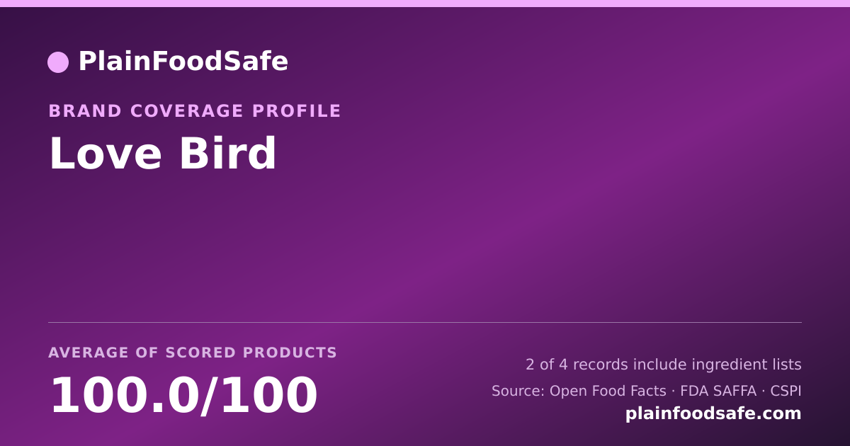 Share card for Love Bird Food Safety Profile