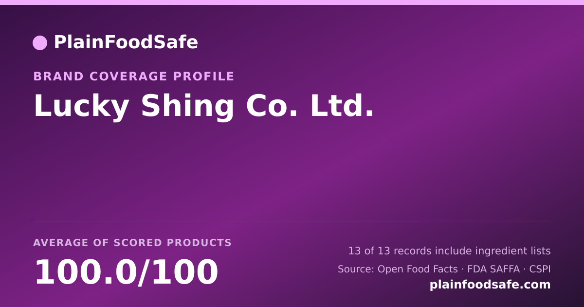 Share card for Lucky Shing Co.  Ltd. Food Safety Profile