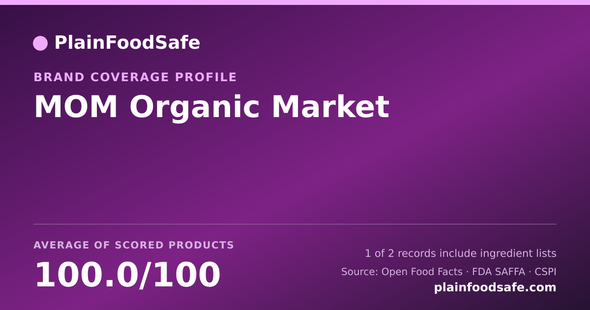 Share card for MOM Organic Market Food Safety Profile