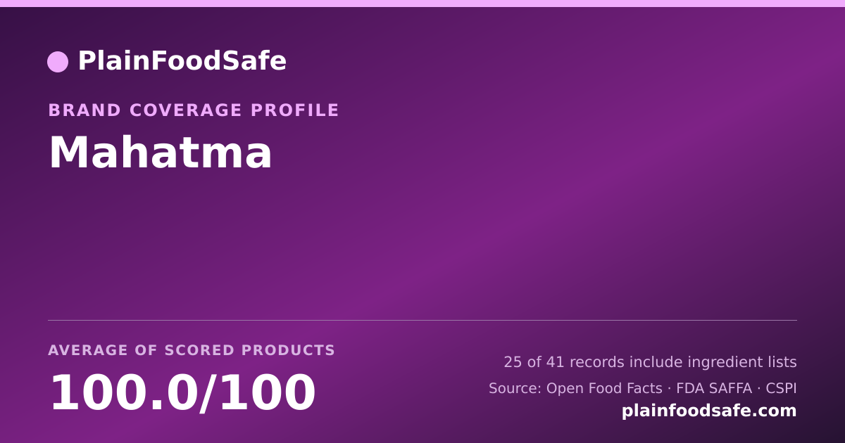 Share card for Mahatma Food Safety Profile