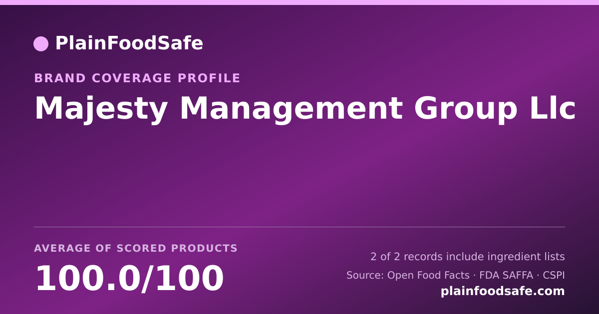 Share card for Majesty Management Group  Llc Food Safety Profile