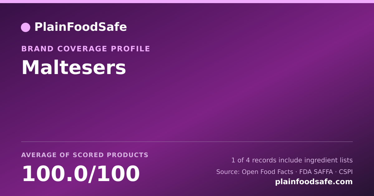 Share card for Maltesers Food Safety Profile