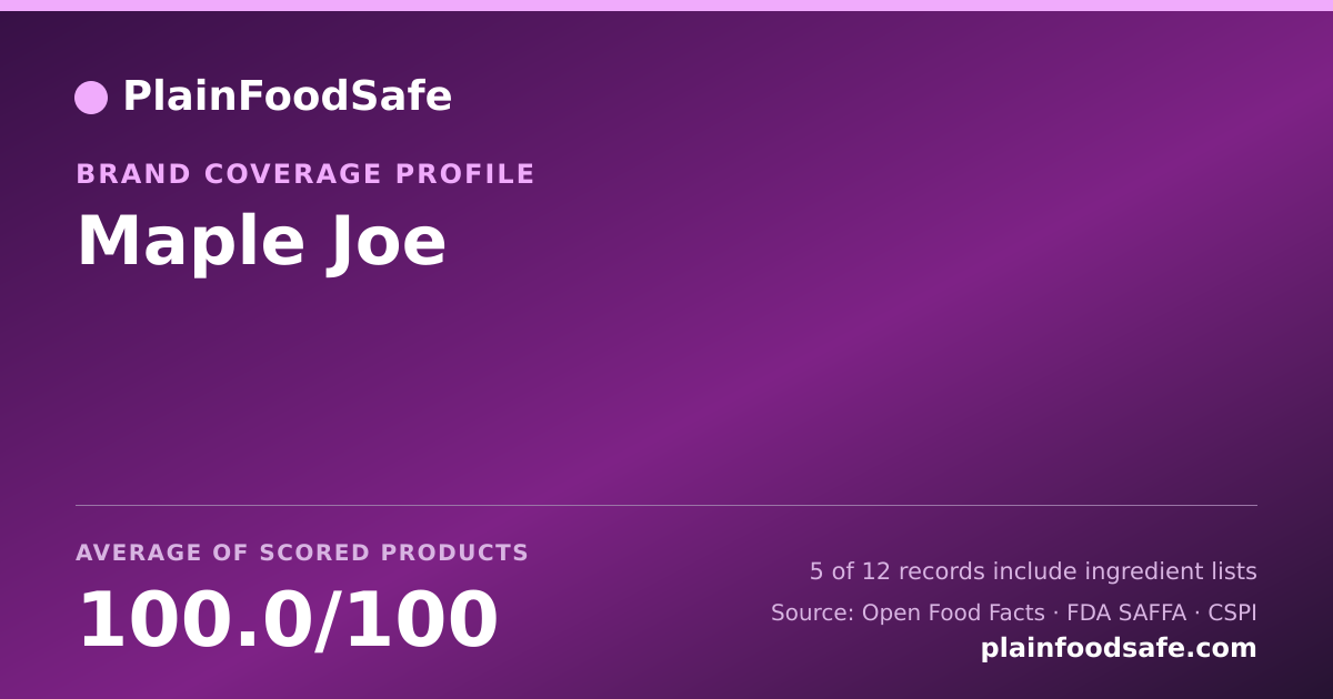 Share card for Maple Joe Food Safety Profile