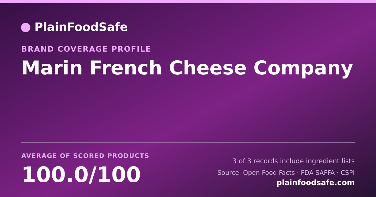 Share card for Marin French Cheese Company Food Safety Profile