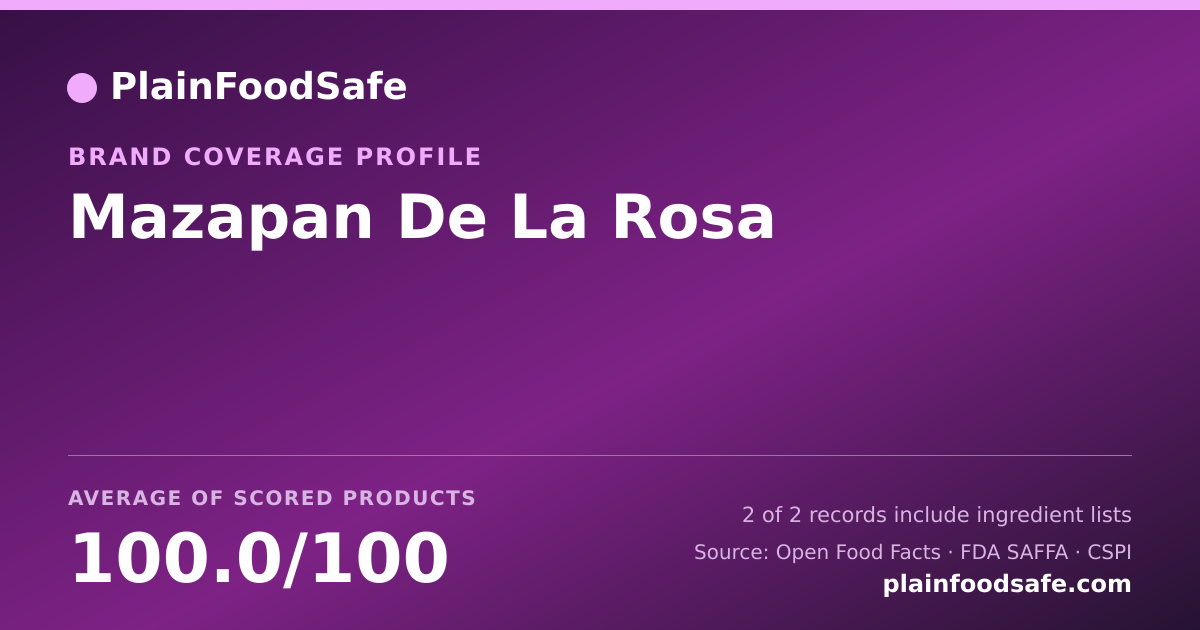 Share card for Mazapan De La Rosa Food Safety Profile