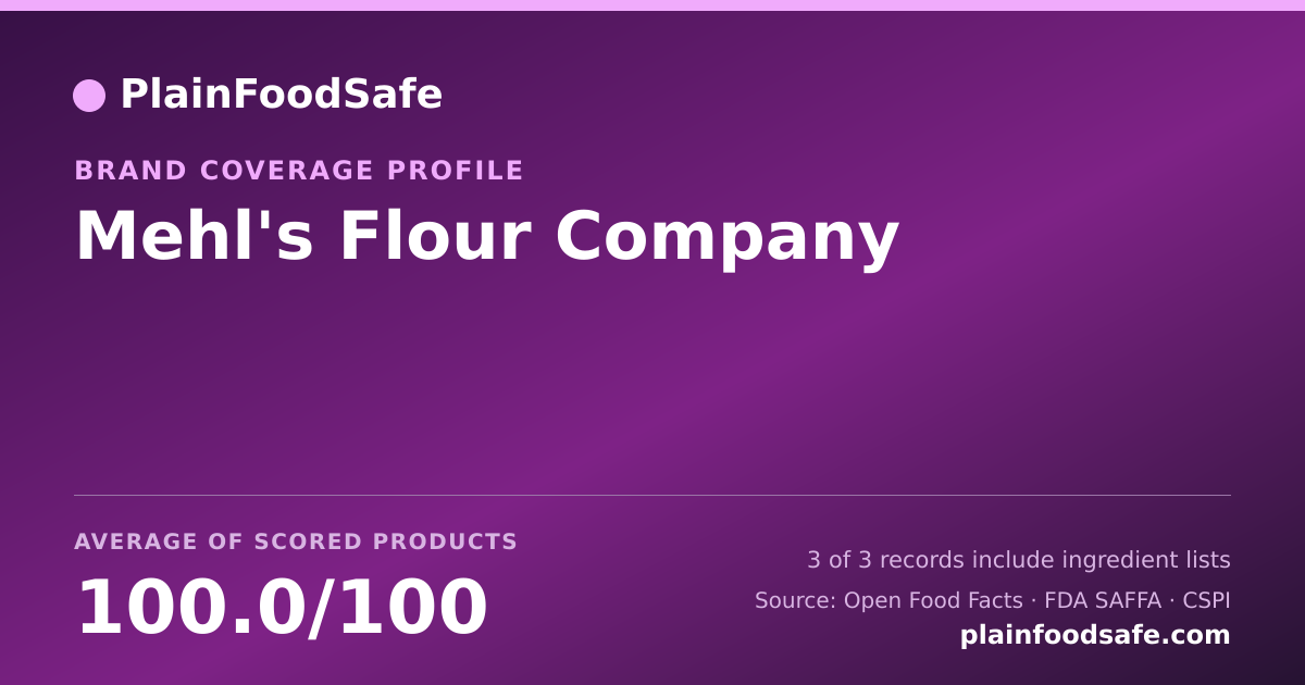 Share card for Mehl's Flour Company Food Safety Profile