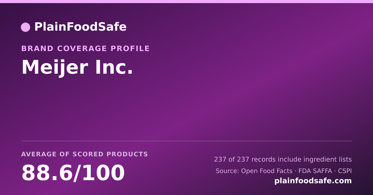 Share card for Meijer  Inc. Food Safety Profile