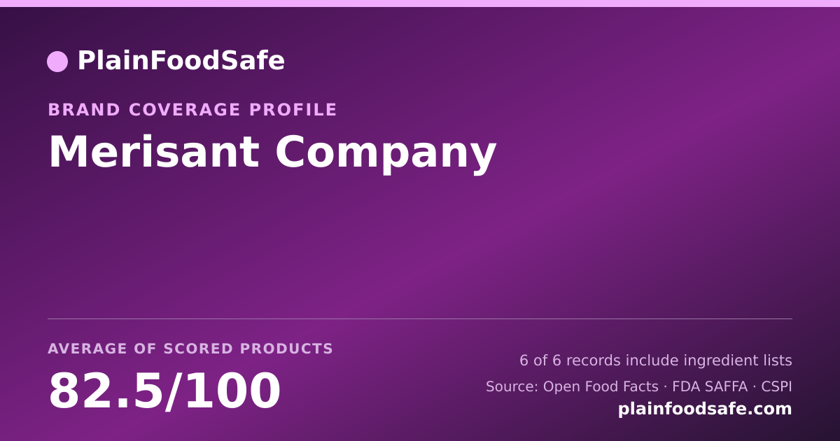 Share card for Merisant Company Food Safety Profile