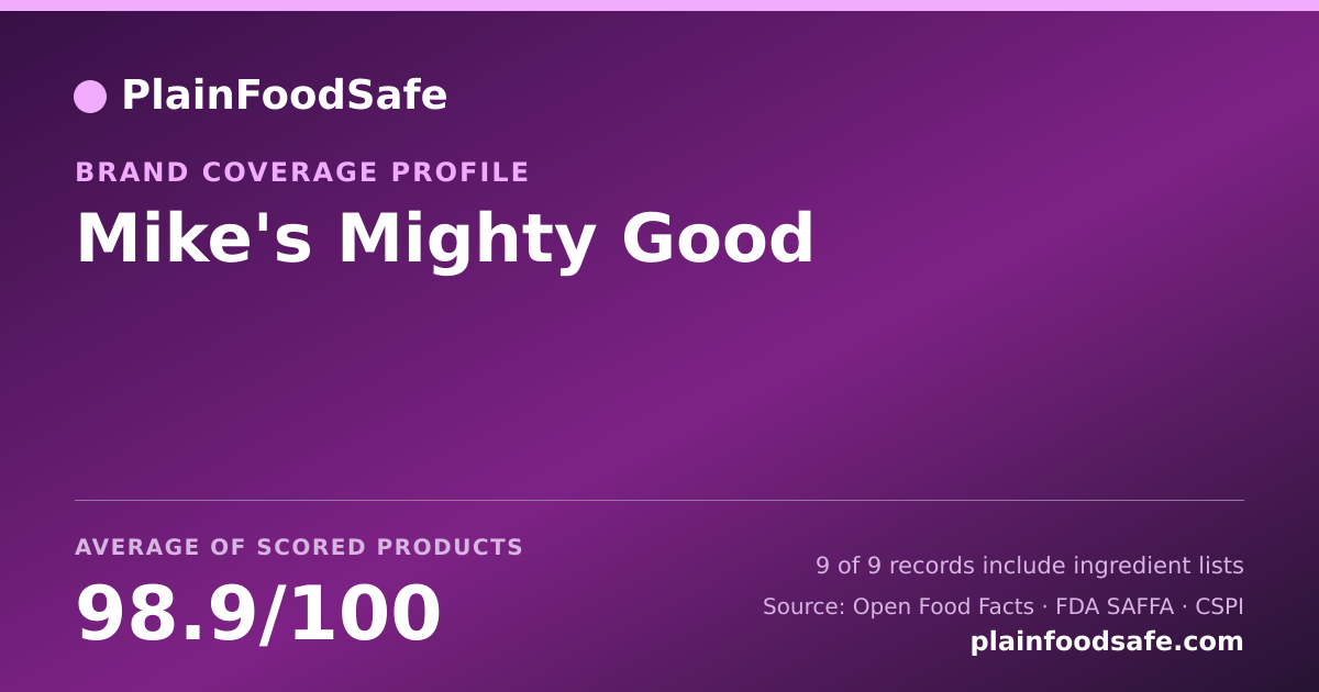 Share card for Mike's Mighty Good Food Safety Profile