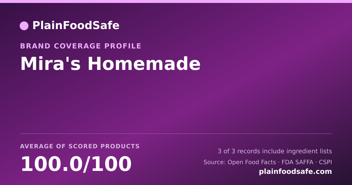 Share card for Mira's Homemade Food Safety Profile