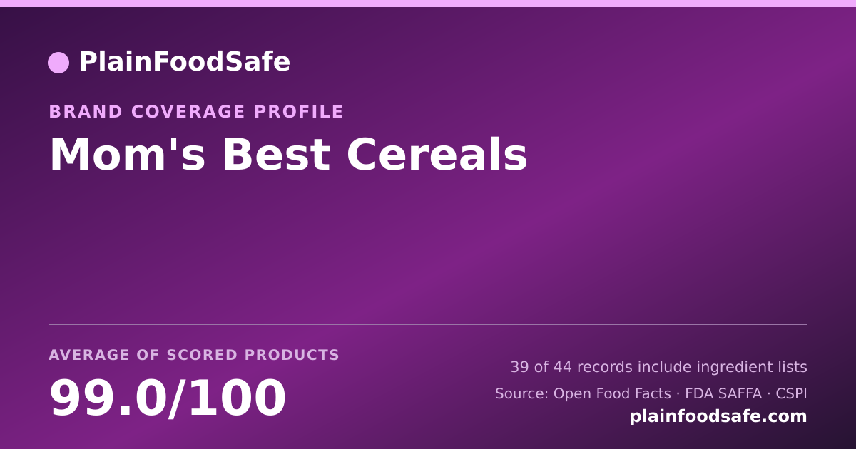 Share card for Mom's Best Cereals Food Safety Profile