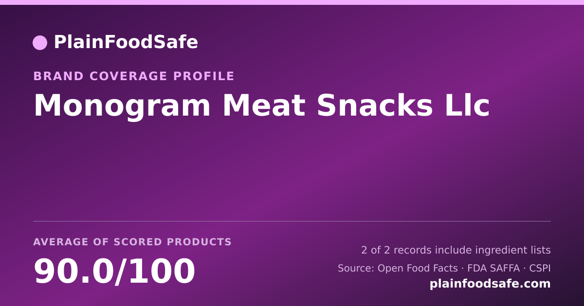 Share card for Monogram Meat Snacks  Llc Food Safety Profile