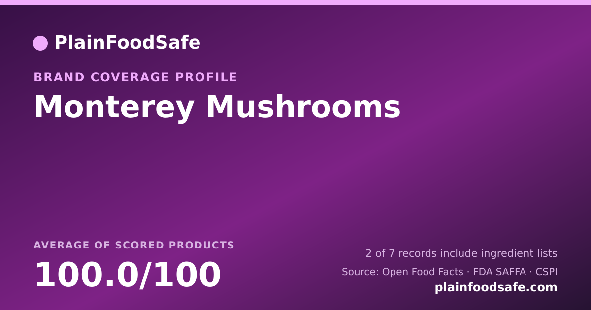 Share card for Monterey Mushrooms Food Safety Profile