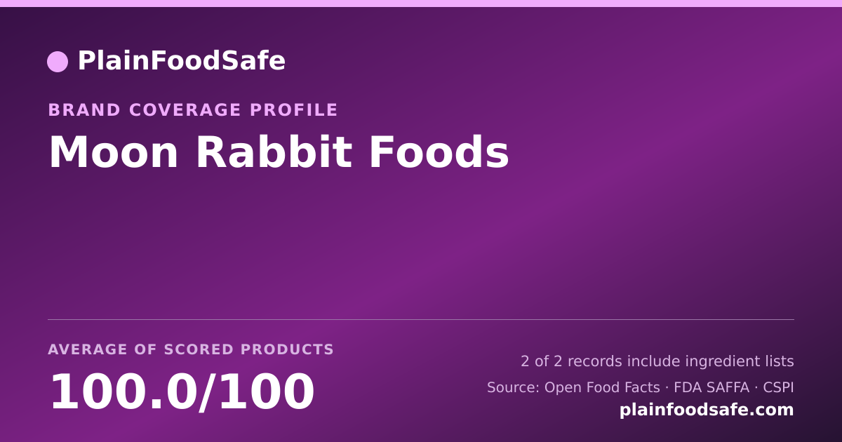 Share card for Moon Rabbit Foods Food Safety Profile
