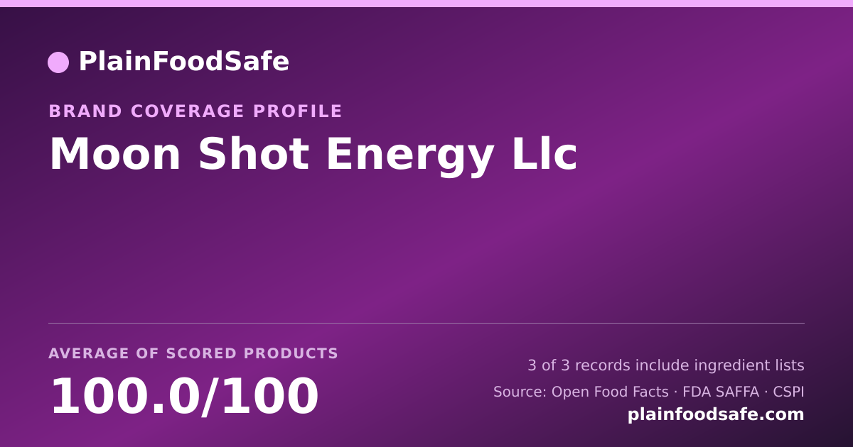 Share card for Moon Shot Energy Llc Food Safety Profile