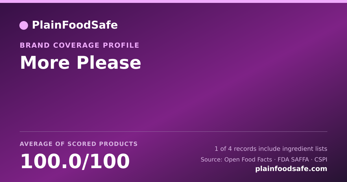 Share card for More Please Food Safety Profile