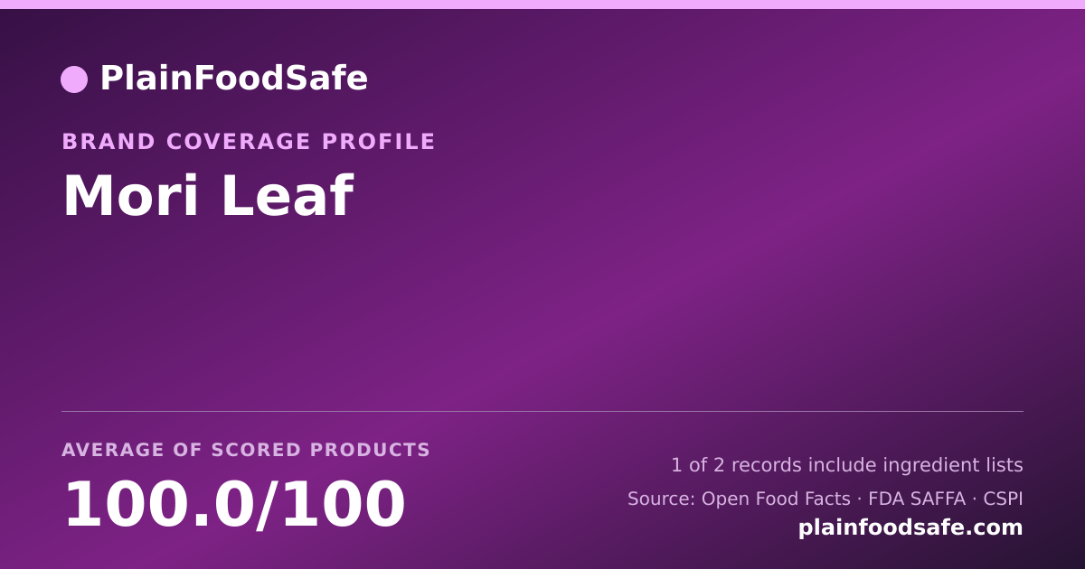 Share card for Mori Leaf Food Safety Profile