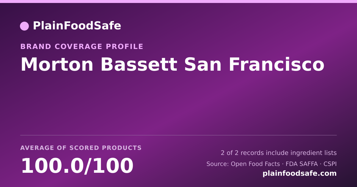 Share card for Morton Bassett San Francisco Food Safety Profile