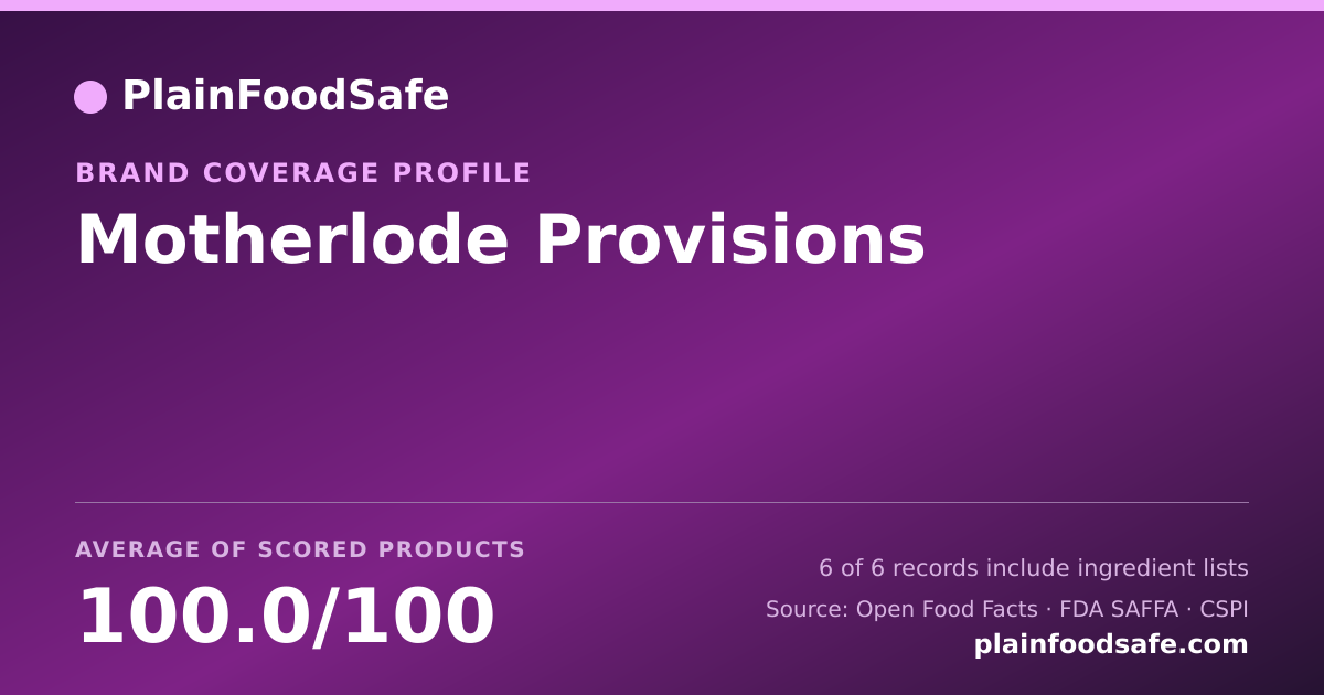 Share card for Motherlode Provisions Food Safety Profile