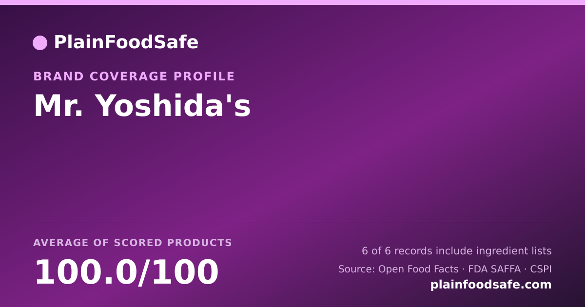 Share card for Mr. Yoshida's Food Safety Profile