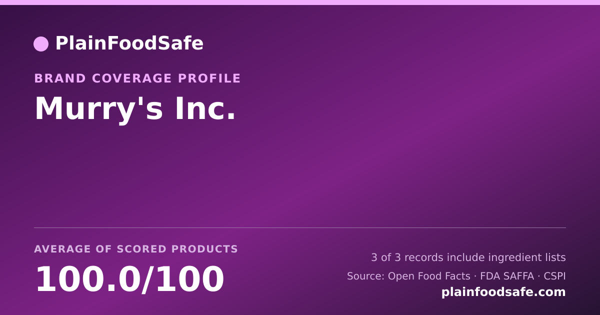 Share card for Murry's  Inc. Food Safety Profile