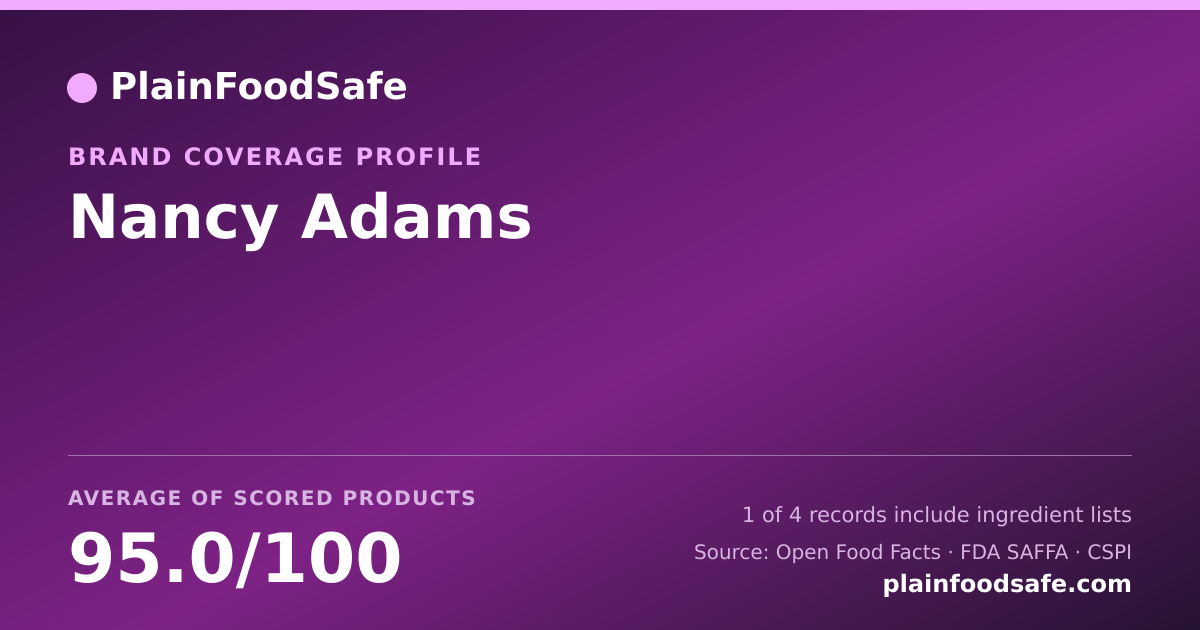 Share card for Nancy Adams Food Safety Profile