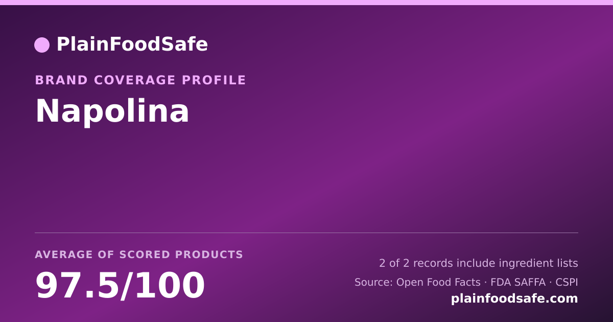 Share card for Napolina Food Safety Profile