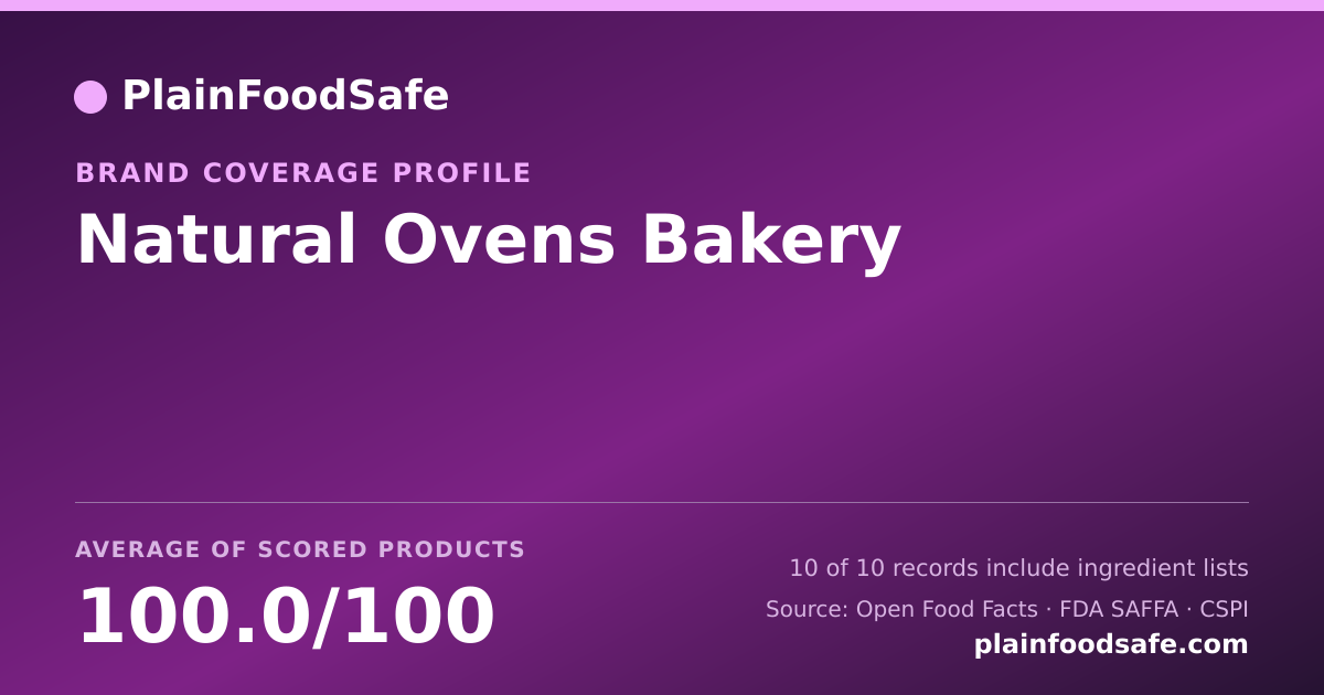 Share card for Natural Ovens Bakery Food Safety Profile