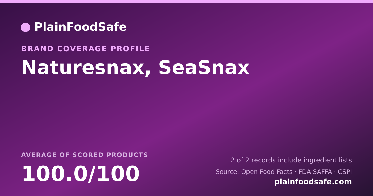 Share card for Naturesnax, SeaSnax Food Safety Profile