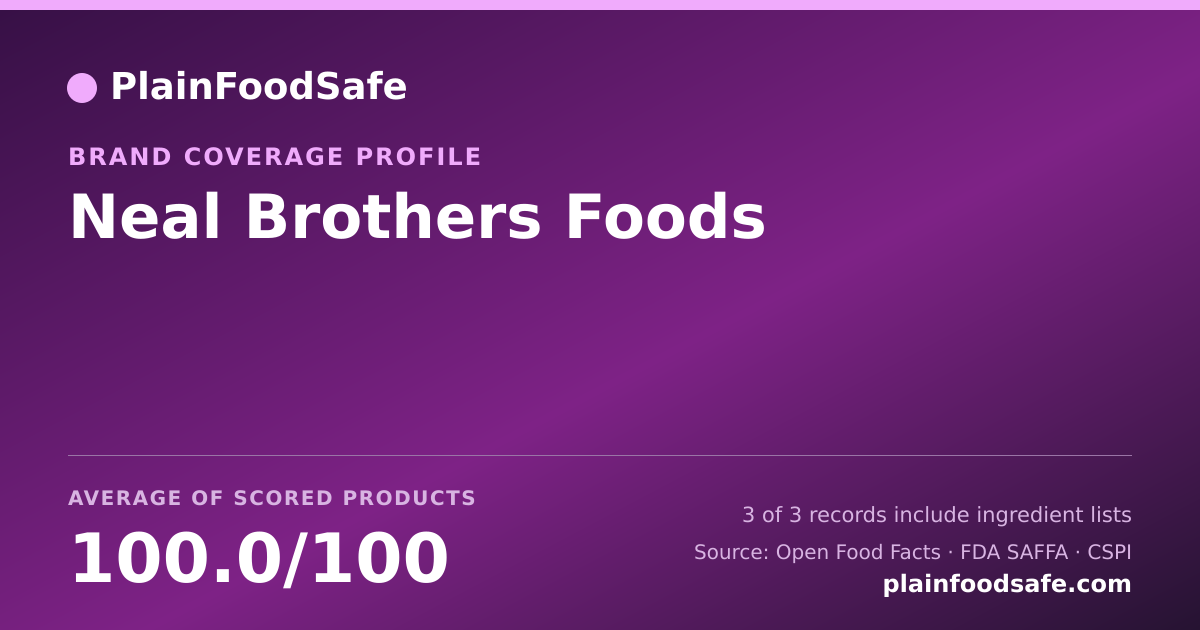 Share card for Neal Brothers Foods Food Safety Profile