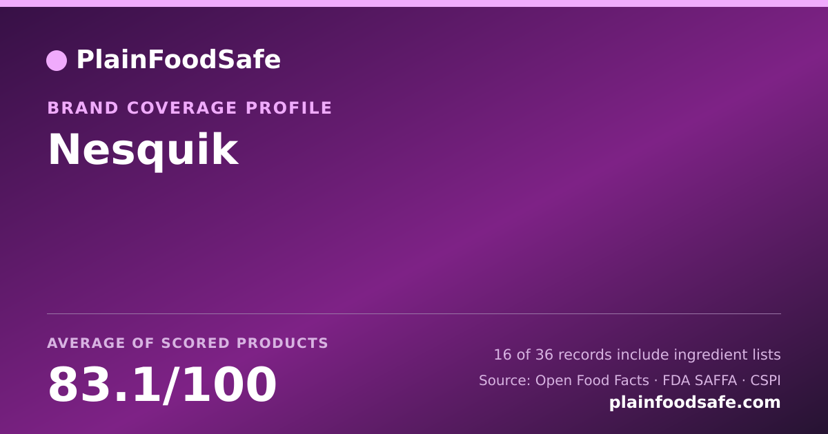 Share card for Nesquik Food Safety Profile
