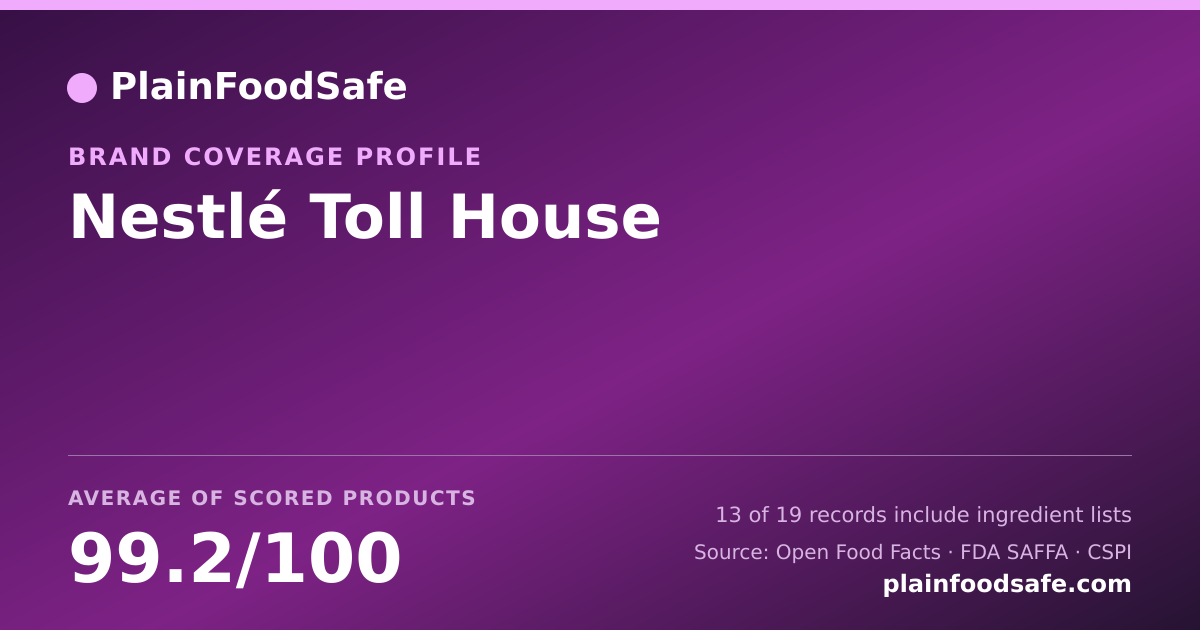 Share card for Nestlé Toll House Food Safety Profile