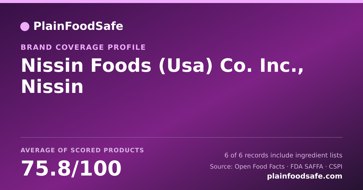 Share card for Nissin Foods (Usa) Co.  Inc., Nissin Food Safety Profile