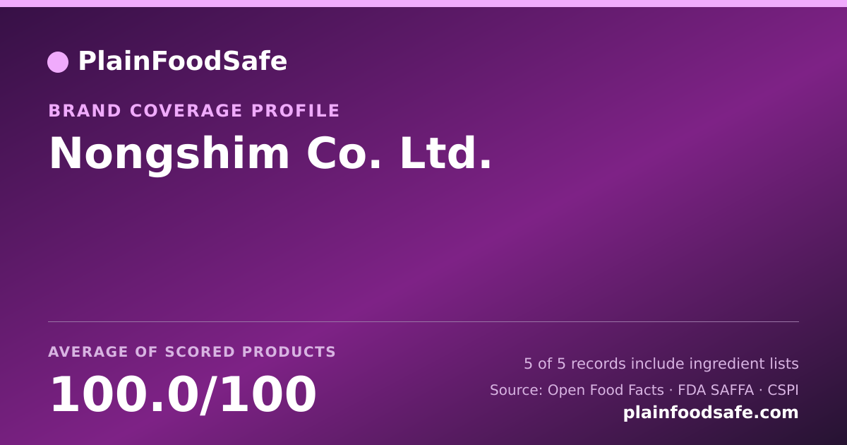 Share card for Nongshim Co.  Ltd. Food Safety Profile