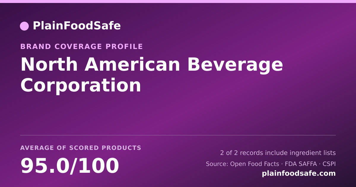 Share card for North American Beverage Corporation Food Safety Profile