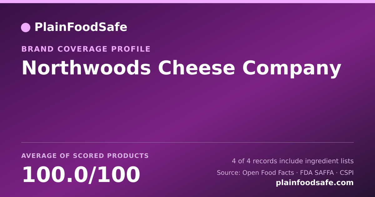 Share card for Northwoods Cheese Company Food Safety Profile