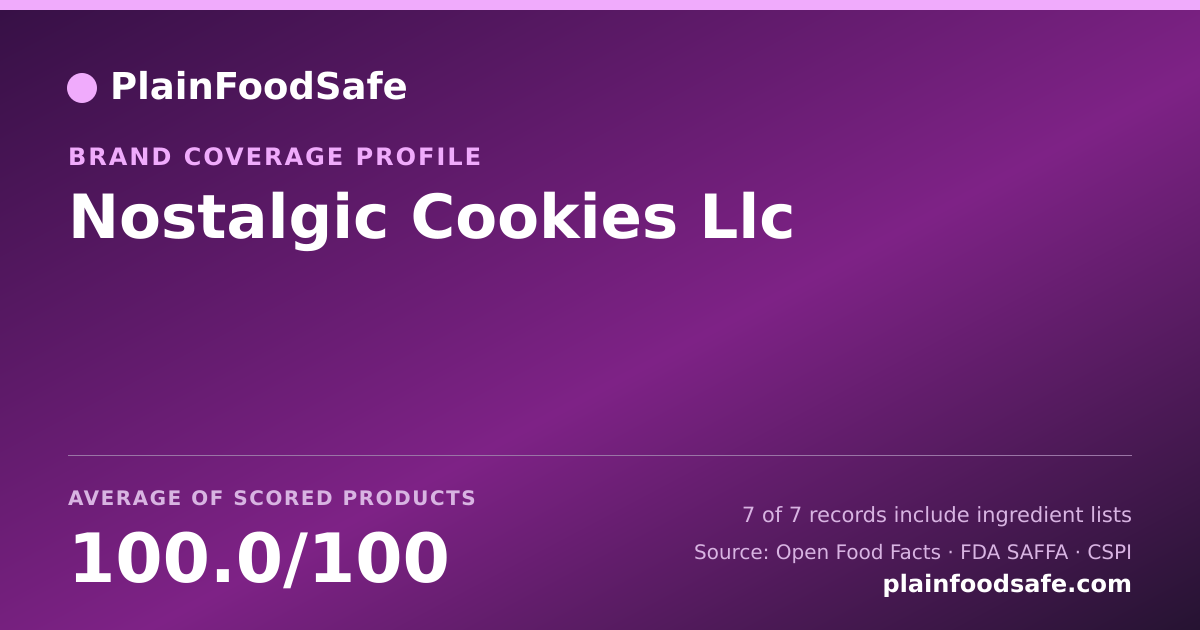 Share card for Nostalgic Cookies Llc Food Safety Profile